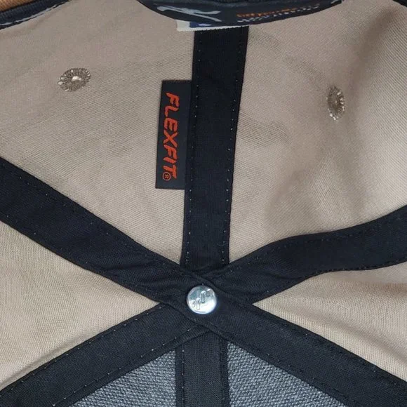 NWT Hooey Chris Kyle Brown Camo Men's Trucker Hat Flexfit American Flag S-M - Picture 10 of 15